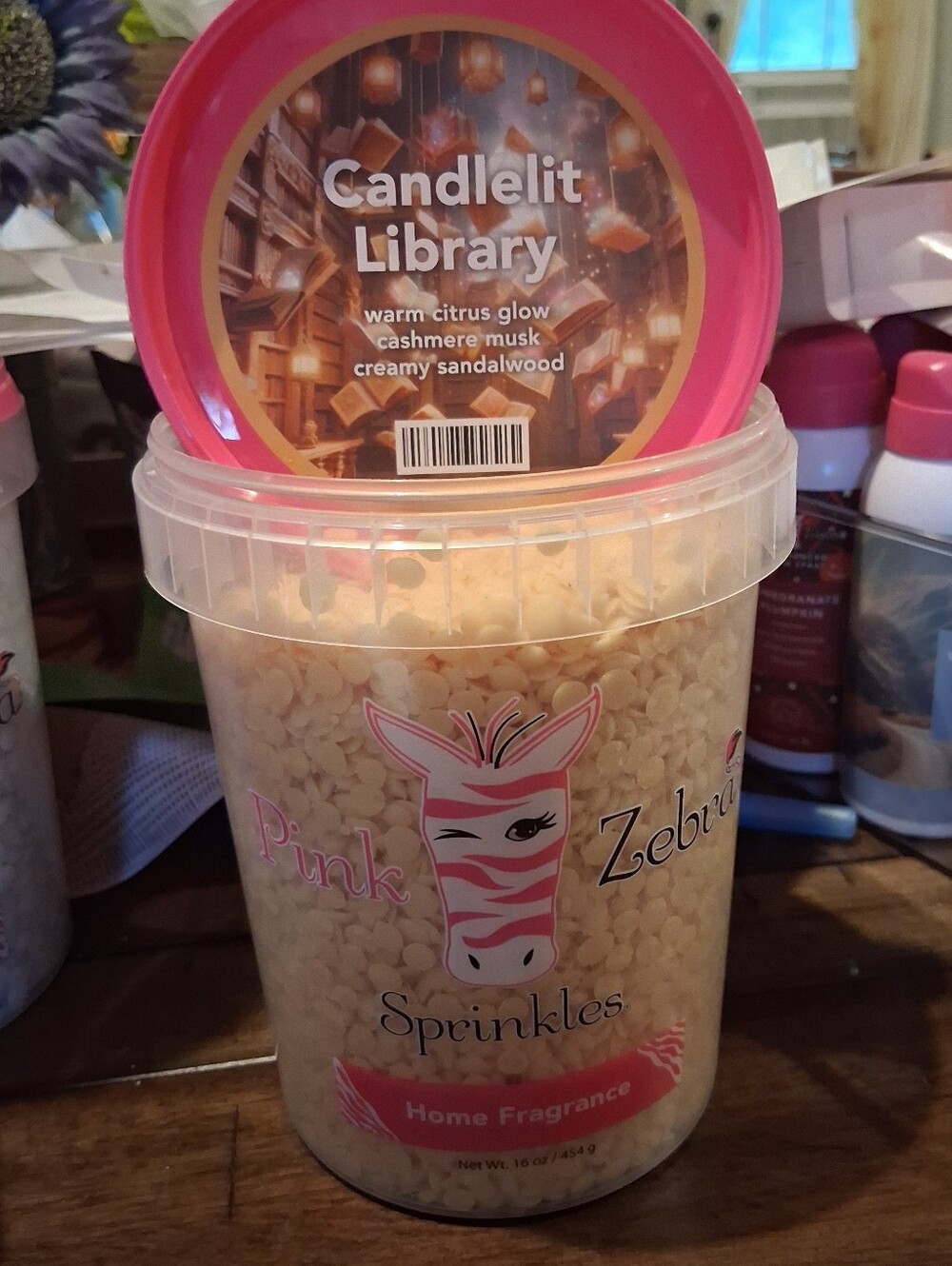 Pink Zebra Sprinkles Candlelit Library